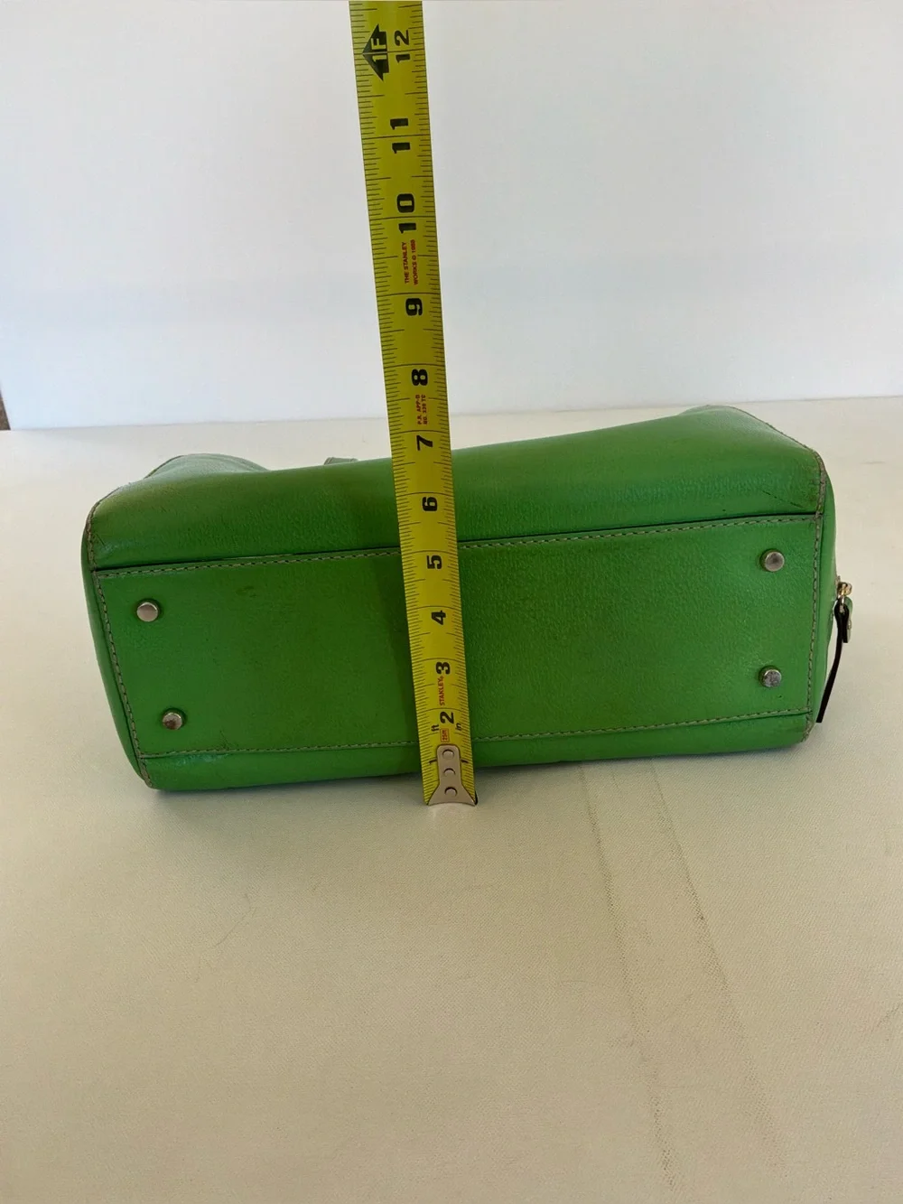 Kate Spade New York Melinda Green Pebbled Leather Zip Top Satchel Shoulder Tote